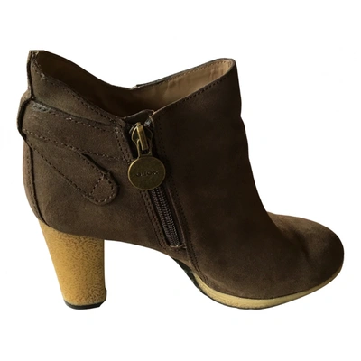Pre-owned Geox Ankle Boots In Brown