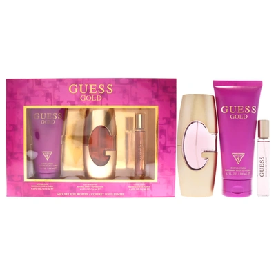 Guess Gold By  For Women - 3 Pc Gift Set 2.5oz Edp Spray In Gold / Rose Gold