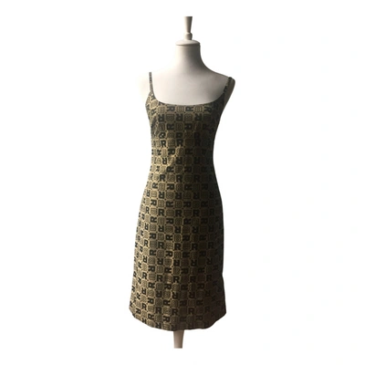 Pre-owned Roccobarocco Mid-length Dress In Gold