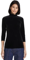 L Agence Aja Tortoiseshell Print Jersey Turtleneck Top In Black