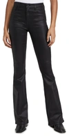 L Agence Marty Ultra High-rise Coated Flare Jeans In Noir Coated