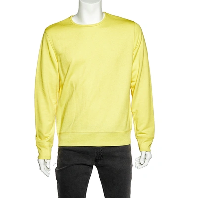 Pre-owned Acne Studios Yellow Knit Casey Crinkle Roundneck Sweatshirt M