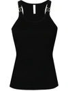 Dion Lee E-hook Organic Cotton Rib Tank Top In 黑色
