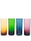 La Doublej X Salviati Set Of Four Murano Highball Glasses In Blue
