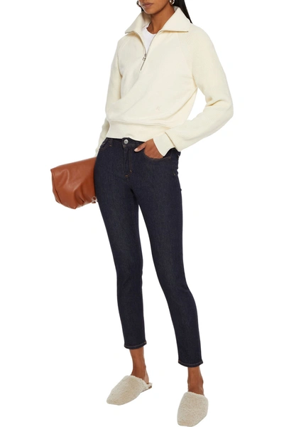 Acne Studios Climb Cropped Mid-rise Skinny Jeans In Dark Denim