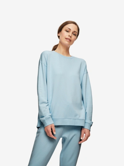 Derek Rose Women's Sweatshirt Quinn Cotton Modal Stretch Blue