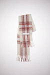 Acne Studios Tartan Check Alpaca-blend Scarf In Light Grey