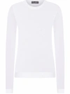 Dolce & Gabbana Semi-sheer Lace-detail Knitted Top In White