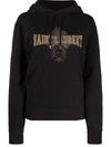 Saint Laurent University Logo Cotton Hoodie In Black