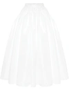 Alexander Mcqueen Pleated Cotton Circle Skirt In Optical White