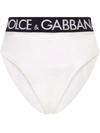 Dolce & Gabbana High-waisted Satin Briefs With Branded Elastic In White
