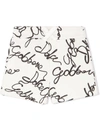 Dolce & Gabbana All-over Logo Print Shorts In White