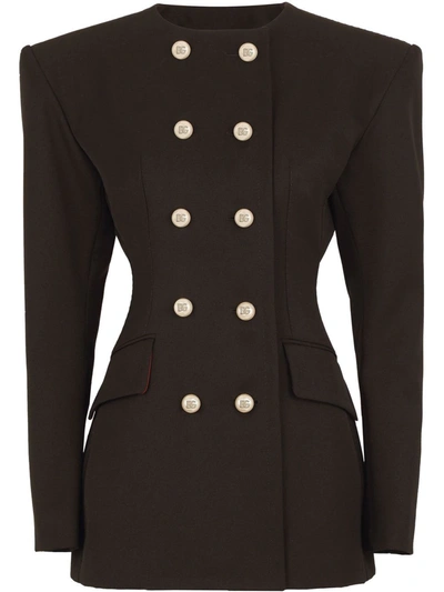 Dolce & Gabbana Shoulder-pad Double-breasted Blazer In Black