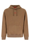 424 Cotton Hoodie W/ Embroidered Logo In Brown