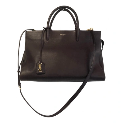 Pre-owned Saint Laurent Leather Handbag In Burgundy