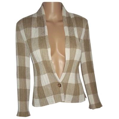 Pre-owned Issey Miyake Short Vest In Beige