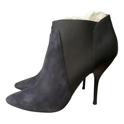Pre-owned Jimmy Choo Ankle Boots In Navy