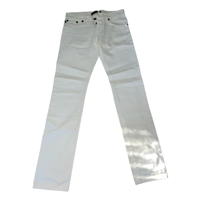 Pre-owned Just Cavalli Straight Pants In White