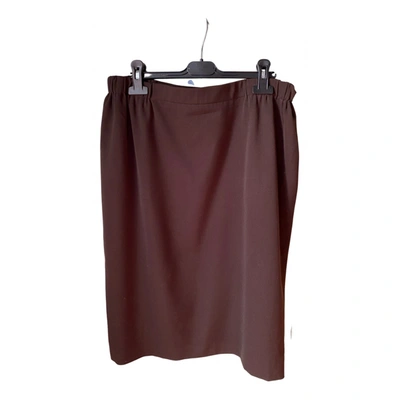 Pre-owned Marina Rinaldi Wool Mid-length Skirt In Brown