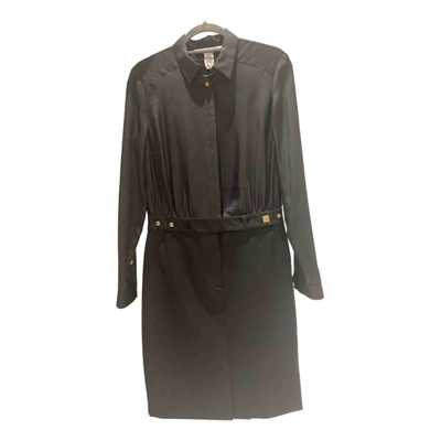 Pre-owned Diane Von Furstenberg Wool Dress In Black