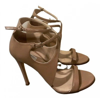Pre-owned Max Mara Leather Sandals In Beige