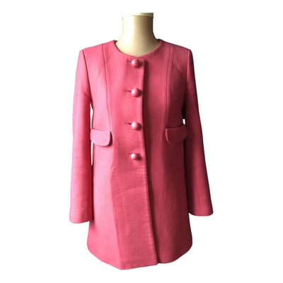 Pre-owned Tara Jarmon Wool Coat In Pink