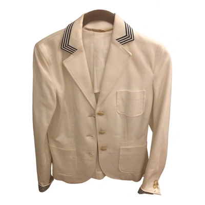 Pre-owned Les Copains Blazer In White