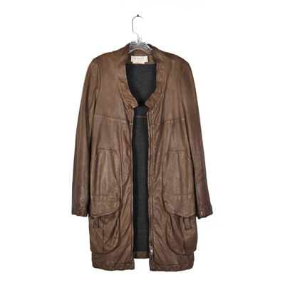 Pre-owned Marni Leather Coat In Brown