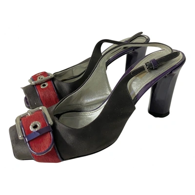 Pre-owned Dolce & Gabbana Cloth Sandals In Purple