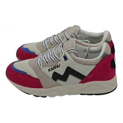 Pre-owned Karhu Leather Low Trainers In Red