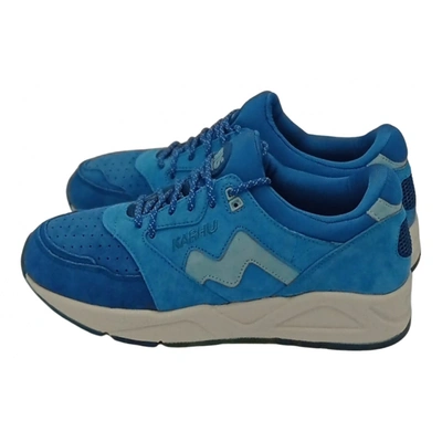 Pre-owned Karhu Leather Low Trainers In Blue