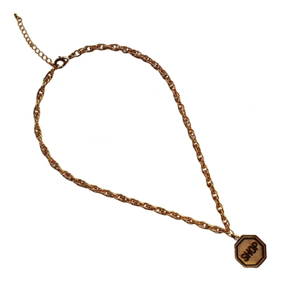 Pre-owned Moschino Long Necklace In Gold