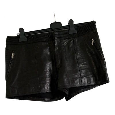 Pre-owned Theyskens' Theory Leather Mini Short In Black