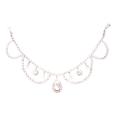 Pre-owned Alessandra Rich Crystal Necklace In White