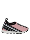Dolce & Gabbana Teen Logo-print Sock-style Sneakers In Pink