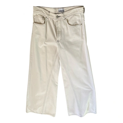 Pre-owned Ganni Large Pants In White