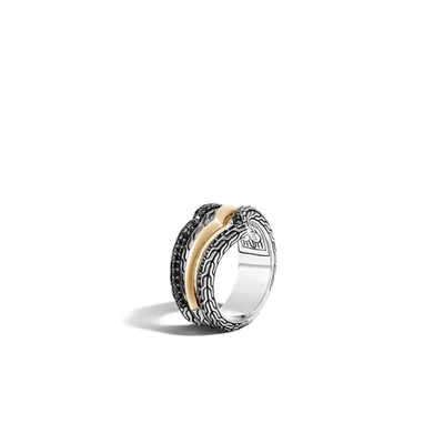 John Hardy Tiga Multi Row Ring In Black Spinel