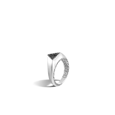 John Hardy Sterling Silver Tiga Signet Ring With Black Sapphire & Black Spinel