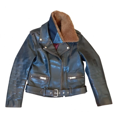 Pre-owned Golden Goose Leather Jacket In Blue