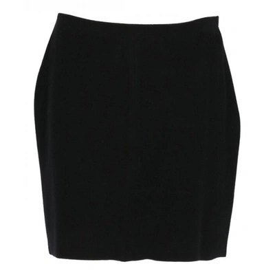 Pre-owned Helmut Lang Wool Mini Skirt In Black