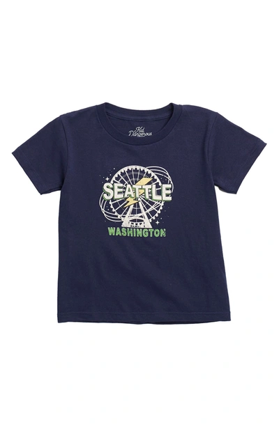 Kid Dangerous Kids' Seattle Ferris Wheel Graphic T-shirt In Navy