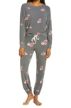 Honeydew Intimates Star Seeker Brushed Jersey Pajamas In Black Roses