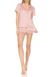 Flora Nikrooz Victoria Satin Short Pajamas In Smokey Rose