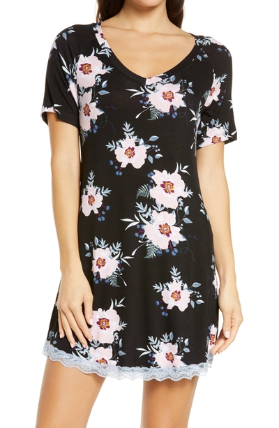 Honeydew Intimates All American Sleep Shirt In Black Floral