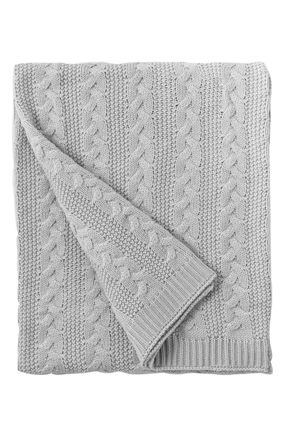 Allied Home Cable Knit Throw In Light Grey