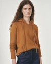 Nili Lotan Drawstring Pullover Hoodie In Burnt Ochre