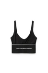 Alexander Wang Logo Elastic Bra In Ribbed Jersey In Black