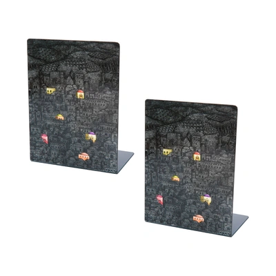 Fornasetti Gerusalemme Di Notte Bookends In Black