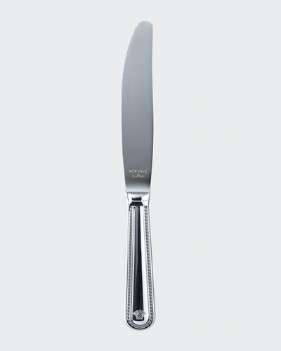 Versace Greca Stainless Steel Table Knife In Metallic