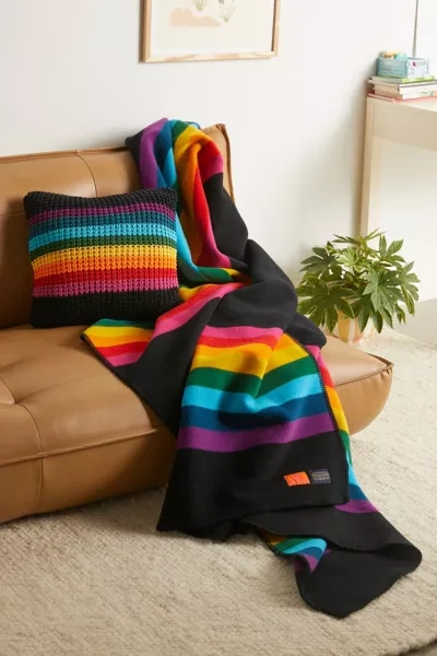 Pendleton Uo Exclusive Rainbow Wool Bed Blanket In Black